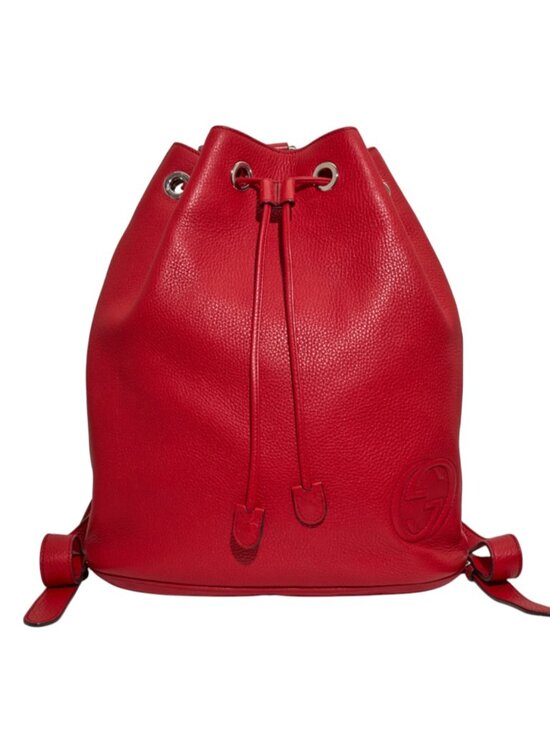 Gucci Red Pebbled Leather Soho Backpack